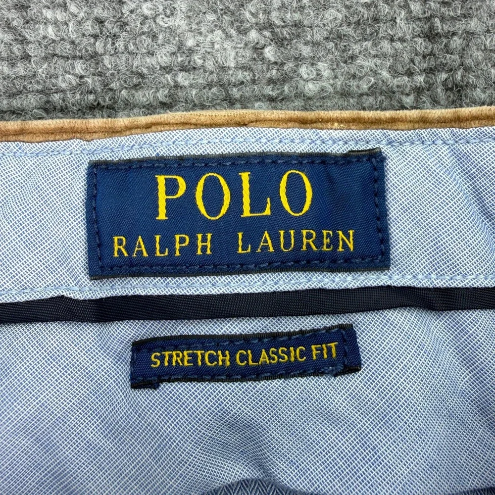 Polo Ralph Lauren Pants Mens 38x30 (Fits 38x27) Tan Corduroy Stretch Classic Fit